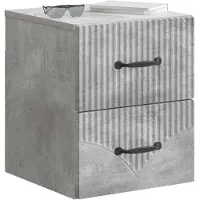 vidaXL Cabinet de chevet mural 2 pcs Gris béton 34,5 x 33 x 40 cm
