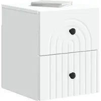 vidaXL Cabinet de chevet mural 2 pcs Blanc 33 x 34,5 x 40 cm