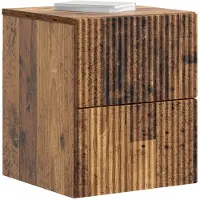 vidaXL Cabinet de chevet mural 2 pcs Bois ancien 33 x 34,5 x 40 cm