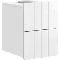 vidaXL Cabinet de chevet mural 2 pcs Blanc brillant 33 x 34,5 x 43 cm