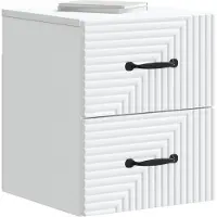 vidaXL Cabinet de chevet mural 2 pcs Blanc 34,5 x 33 x 40 cm