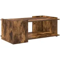 vidaXL Table basse en bois imitation chêne fumé, 90 x 50 x 33 cm, matériau composite
