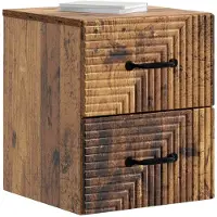 vidaXL Cabinet de chevet mural 2 pcs Bois ancien 34,5 x 33 x 40 cm