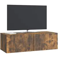vidaXL Meuble TV mural, 98 x 41 x 30 cm, finition chêne fumé