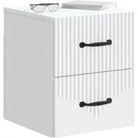 vidaXL Cabinet de chevet mural 2 pcs Blanc 34,5 x 33 x 40 cm