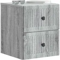 vidaXL Cabinet de chevet mural 2 pcs Sonoma gris 33 x 34,5 x 40 cm