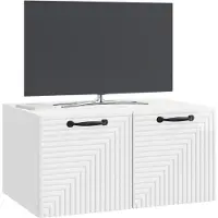 vidaXL Meuble TV mural , blanc brillant, 59,5 x 41 x 30 cm