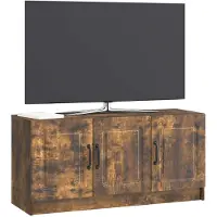 vidaXL Meuble TV en chêne fumé 99 x 34,5 x 47 cm, aggloméré