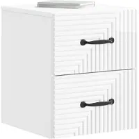 vidaXL Cabinet de chevet mural 2 pcs Blanc brillant 34,5 x 33 x 40 cm