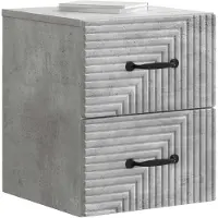 vidaXL Cabinet de chevet mural Gris béton 34,5 x 33 x 40 cm