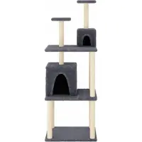 vidaXL Arbre à chat avec colonnes à griffer en sisal gris foncé 167 cm