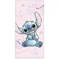 Herding Badetuch Disney Stitch, 75 x 150 cm, Blau/Rosa/Schwarz (150 x 75 cm)