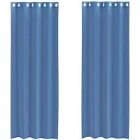 vidaXL Voile Rideaux avec illets 2 pcs. Bleu roi
