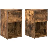 vidaXL Armoire de lit 2 pcs Chêne fumé 29 x 31,5 x 49 cm