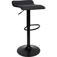 EHokery Bar Hocker Chair Adjustable Loft Black Metal Eco Leather Bar