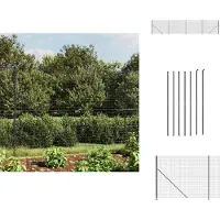 vidaXL Clôture grillagée avec bride au sol Anthracite 1,4x10 m - Panneaux de clôture