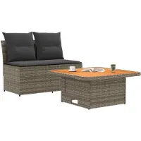 Syfax 2 Pièce Canapé du milieu de jardin avec table relevable