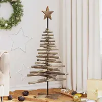 Prolenta Maison Exclusive - Sapin de Noël marron, 120 cm, en bois massif, teck