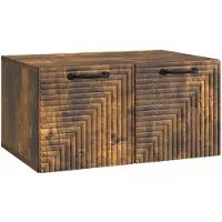 Syfax Meuble TV mural Chêne fumé 59,5 x 41 x 30 cm Bois d'ingénierie