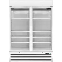 Saro Congélateur commercial à 2 portes vitrées - 1079 litres, refroidissement par ventilation forcée, blanc