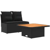 Syfax 2 Pièce Canapé du milieu de jardin avec table relevable