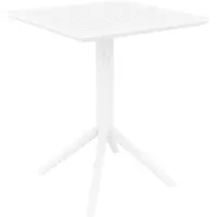 CLP Table pliante résistante aux intempéries, table de jardin pliante Sky pour l'extérieur, couleur blanche