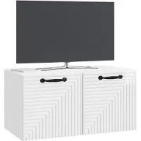 vidaXL Meuble TV mural blanc brillant 59,5 x 31 x 30 cm