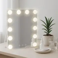 CLP Miroir de maquillage Balian, couleur:blanc