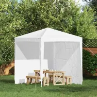 Prolenta Maison Exclusive - 2 pièces latérales pour tente de réception, dimensions 200 x 195 cm, couleur blanche, matériau : polyéthylène (PE) et acier