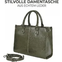 Tollzwood Sac à main pour femme en cuir véritable vert foncé, élégant sac à main de travail, sac à bandoulière vintage en cuir naturel, qualité supérieure