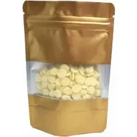 OEM 50 sachets en Mylar avec fenêtre, 12 x 20 cm, dorés, à fermeture automatique