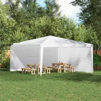 Prolenta Maison Exclusive - 2 pièces latérales pour tente de réception, dimensions 400 x 195 cm, couleur blanche, matériau : polyéthylène (PE) et acier