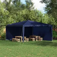 Prolenta Maison Exclusive - 2 pièces latérales pour tente de réception, dimensions 400 x 195 cm, couleur bleue, matériau : polyéthylène (PE) et acier