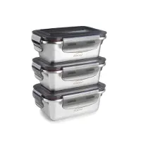 Lacor Set 3 Récipients Alimentaires Ecoinox Micro-Ondes 18/10 - 260 Ml