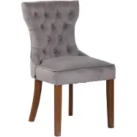 CLP Chaise Franca velours antique-gris clair
