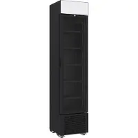 CombiSteel Réfrigérateur à boissons noir, 232 litres - avec éclairage LED et serrure