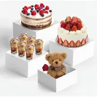 OEM Supports pour grands buffets, supports à gâteaux pour mariages, supports de présentation en acrylique blanc – pour la restauration, les cupcakes et bien plus encore