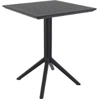 CLP Table pliante résistante aux intempéries, table de jardin pliante Sky pour l'extérieur, couleur noire