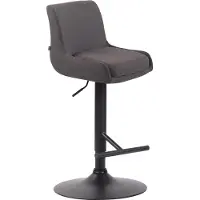 CLP Tabouret de bar , revêtement en tissu, réglable en hauteur et pivotant. Couleur : gris foncé. Structure : noire