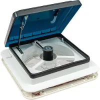 StarTech.com Ventilateur de toit pour camping-car/caravane - Ventilateur de toit - 25,4 cm, silencieux 33 dB, éclairage LED, démarrage manuel, découpe 28×28 cm, dimensions extérieures 36×36 cm - Noir