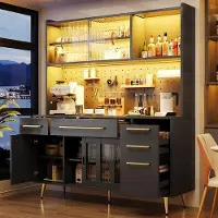 OEM Établi avec éclairage LED, plateaux en verre et panneau perforé