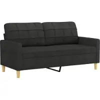Syfax Canapé à 2 places Noir 140 cm Tissu