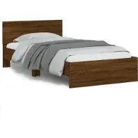 vidaXL Cadre de lit sans matelas avec tête de lit en chêne brun 100x200 cm
