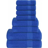 vidaXL Ensemble de serviettes 8 pcs bleu 360 g/m² 100% coton