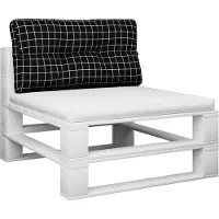 vidaXL Coussin De Palette Motif À Carreaux Noir 70x40x12 Cm Tissu