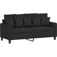 Syfax Canapé à 2 places Noir 140 cm Tissu