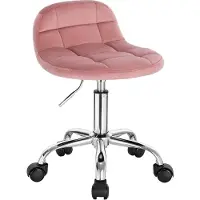 OEM Tabouret de bureau Rootz - Chaise de bureau - Tabouret à roulettes - Velours - Ergonomique - Hauteur réglable - 56,5-68 cm x 38 x 31 cm - Élégant et pratique