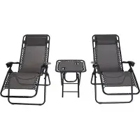 OEM Ensemble de chaises longues de jardin - Ensemble de chaises longues d'extérieur - Chaises longues d'extérieur - Pliables - Lot de 2 - Noir