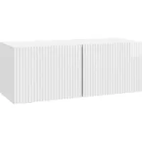 Syfax Meuble TV mural Montage mural Blanc brillant 78,5 x 31 x 30 cm