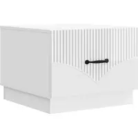 Syfax Table basse Blanc brillant 49 x 50 x 37 cm Bois d'ingénierie